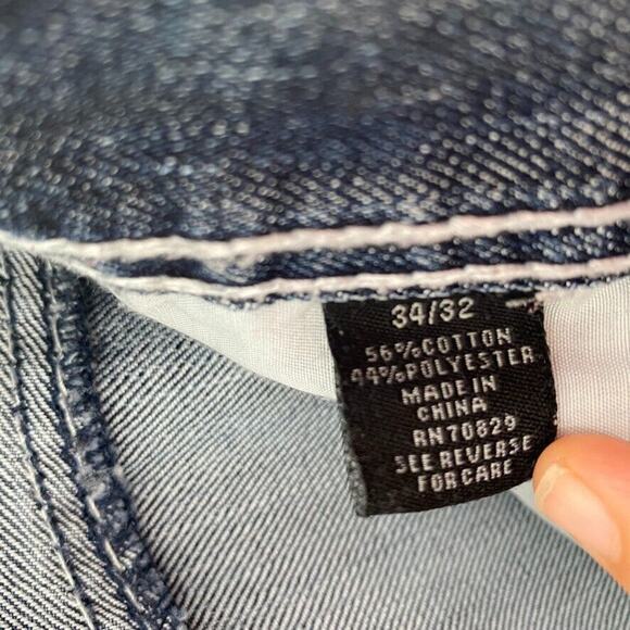 Buckle Black Mens Low Rise Slim Straight Jeans Distressed‎ Blue Y2K 34x32 - Picture 12 of 12